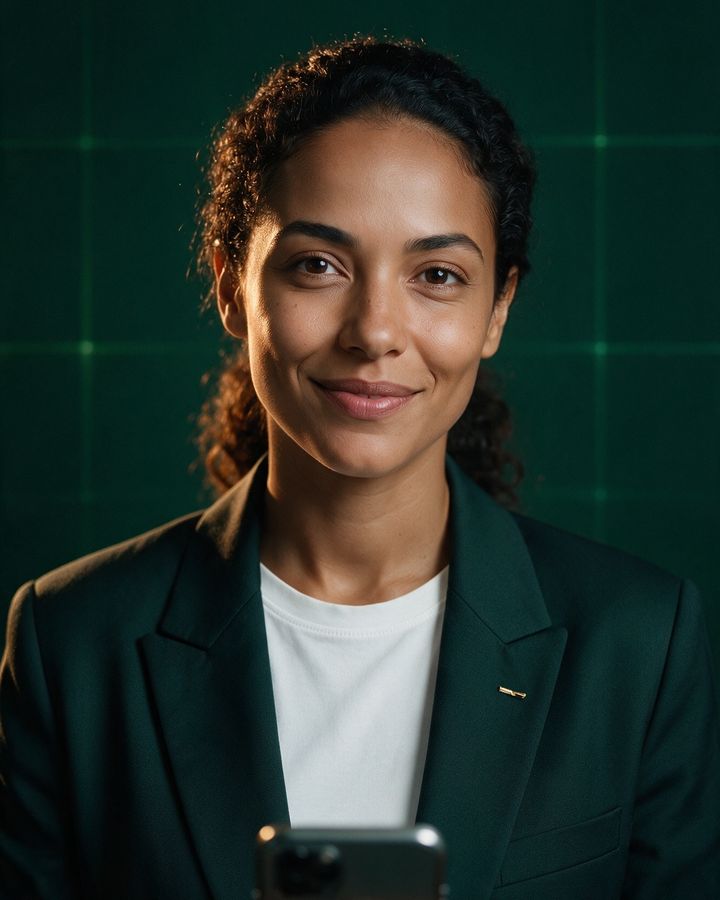 Retrato da Helena, a vendedora de IA